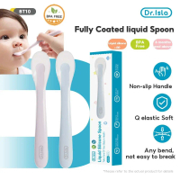 Dr.isla Baby Food Grade Liquid Silicone Spoon Soft Spoon Heat Resistant Baby Weaning Spoon For 6M+ B