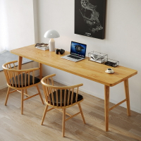 公寓出租房簡約實木書桌家用兒童雙人學習寫字桌工作室長條電腦桌