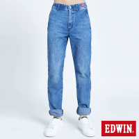 【EDWIN】男裝 JERSEY迦績EJ4超彈力紅標寬直筒牛仔褲(拔淺藍)