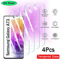 4Pcs Tempered Glass For Samsung Galaxy A54 A34 A24 A14 A05 A73 A53 A72 A52 M14 M34 M54 Cover Screen Protector Protective Glass