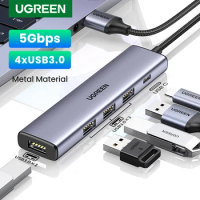 UGREEN USB C Hub 4 Ports USB Type C to USB 3.0 Hub Splitter Adapter for MacBook Pro iPad Pro Samsung Galaxy Note 10 S10 USB Hub