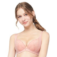 思薇爾 柔塑曲線系列B-D罩調整型蕾絲集中包覆塑身女內衣(澄粉色)