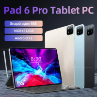 2024 Original Global Version Tablet Android 13 Pad 6 Pro 16GB+1TB Snapdragon 888 Tablets PC 5G Dual SIM Card WIFI HD 4K Mi Tab
