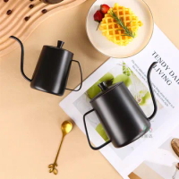 250/350/600ml Coffee Pour Over Kettle Stainless Steel Black Lid Cafe Espresso Accessory Hanging Ear Drip Long Gooseneck Tools
