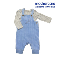 mothercare 專櫃童裝 藍色吊帶褲+上衣套裝 (6-18個月)