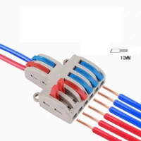 1pcs 600V/32A 2P to 6P Quick connector Wire AWG28~12 universal wiring electrical push-in Self-installing Cable Splitter