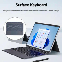 Trackpad Keyboard Cover Ergonomic Bluetooth Keyboard Type Cover for Surface Go 3/2 Backlit Wireless Trackpad Rechargeable