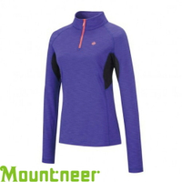【Mountneer 山林 女款 遠紅雲彩保暖上衣《藍紫》】22P10/吸濕排汗/長袖衣/遠紅外線