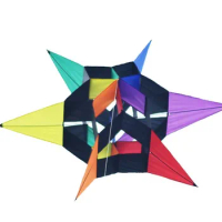 3D single sport kite Diamond shape kites for adults chinese kite flying outdoor games rainbow toys sport fun factory diamond