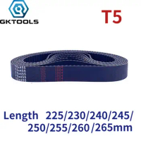 T5 Width 10/15/20/25/30/35/40/45/50mm Closed Loop Rubber Timing Belt Length 225/230/240/245/250/255/260/265mm