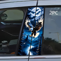 BZT Flying Eagle and Canyon 2pcs Vinyl Stickers for Car Door Pillar Protection (B-Pillar), Easy to A