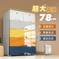 慢慢家居-78超大面寬-大容量簡約五層抽屜式收納櫃(寬78x深34x高98cm)