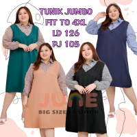 JUNE TUNIK JUMBO KOTAK KOMBINASI/TUNIK JUMBO KALUNA 4XL LD 130