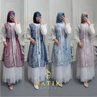Gamis Namira One Se Outer Brukat Renda + Rok Tille