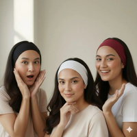 Bandana Headband Solid Hairband Sport Wanita