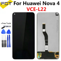6.4'' For Huawei Nova 4 Nova4 VCE-L22 VCE-AL00 VCE-TL00LCD Display+Touch Screen Digitizer Assembly LCD For Huawei View 20 V20