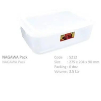 Nagawa Pack 3500ML Sealware Segi Kotak Bening Transparan Plastik Awet Kuat Tebal Food Grade BPA Free