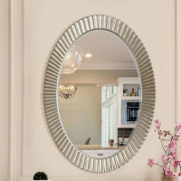Makeup Wall Mirror Stickers Round Aesthetic Home Designhairdresser Table Wall Mirror Cosmetic Espelho Bathroom Decor HY50WM