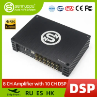 Sennuopu DS-M10 Car Audio 8 CH Amplifier with 10 CH DSP Processor Bluetooth Amp Equalizer Amplificador Automotivio Sound