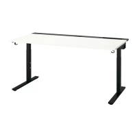 MITTZON 書桌/工作桌, 白色/黑色, 160x80 公分