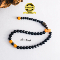 MECCA Tasbih Batu Kristal Onyx Hitam Giok Kuning Badar Besi ASLI 100% 33 Butir