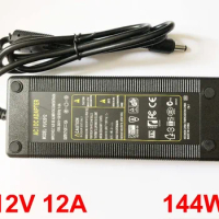 100pcs 12V 12A High quality 144W AC 100V-240V Converter Adapter DC 12V 12A Power Supply DC 5.5mm x 2.1mm-2.5mm