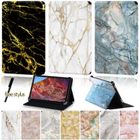 Universal Leather Tablet Case for 8"/8.4"/10"/10.8" Huawei MediaPad M1/M2/M3/M5/M6 Anti-Dust Marble Pattern Stand Folding Cover