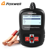 FOXWELL BT100 Pro Car Battery Tester Battery Diagnostic Tools Analyzer 12V 100-1100CCA Detect Health Faults Automotive 12 Volts
