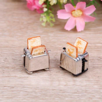 1:12 Dollhouse mini bread machine simulation miniature model toy Mini home toaster family toy Baby House Bread Machine