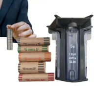 Coin Sorter 5-in-1 Coin Change Sorter Tube Change Counter Machine Coin Bank Holder Coin Separator For Use Together With Coin
