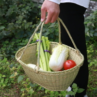 竹編草莓籃竹籃子菜籃大果籃買菜籃子竹編製品手提籃禮品籃環保籃