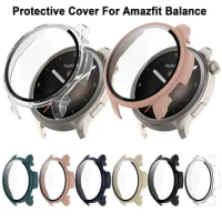 Full Cover Protective Case New PC+Tempered Smart Cover Shell Hard Accessories Screen Protector for Amazfit Balance Smart Watch