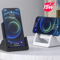 Wireless Charger Charging Station 15W Portable Induction Holder for iphone 13 Accessories 11 12 Pro max 8 Plus Xiaomi Samsung