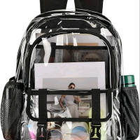 Tas Bening Besar yang Disetujui Stadion Ransel Transparan PVC Tugas Berat untuk Perguruan Tinggi Lap