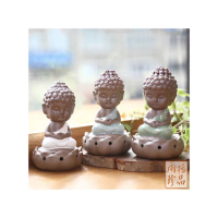 【雨揚】佛陀禪坐造型香爐-青+贈龍族甘露滿願環香(事業運/開運招財/淨化/普渡/祭祖/拜拜香)