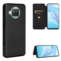For Xiaomi Redmi Note 9 Pro 5G Luxury Flip Carbon Fiber Skin Wallet Magnetic Adsorption Case For Redmi Note 9T 5G 9 T Phone Bags