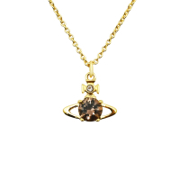Vivienne Westwood 閃耀棕水晶行星土星項鍊 金色