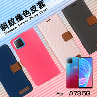 OPPO A73 CPH2161 / A74 CPH2197 5G 精彩款 斜紋撞色皮套 可立式 側掀 側翻 皮套 插卡 保護套 手機套