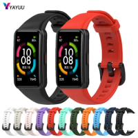 YAYUU Soft Silicone Strap For Huawei Band 6/Band 6 Pro, Rubber Breathable Sport Replacement Band For Honor Band 6