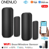 Tuya Smart WiFi Door Window Sensor Smart Home Wireless Door Open Close Detectors APP Remote Alarm Work With Alexa Google Home