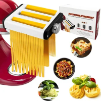 Pasta Maker Attachment for All Kitchenaid Mixers, Noodle Ravioli Kitchen Aid Mixer Accessories 3 In 1 Including Dough Roller