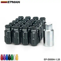 Jdm Racing Style Aluminum Lock Lug Nuts 20Pcs W/Key 12x1.25 For Nissan Subaru Suzuki Aftermarket Wheel Nuts EP-E650H-1.25