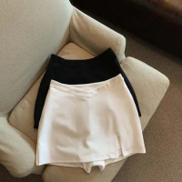 Y2K Mini Skirts with Side Slit Low Waist Slim Fit Short Skort Teengirl Women Streetwear