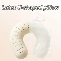 100% Pure Natural Latex Pillow for Neck U Shape Plane Travel Pillow Relief Pain Orthopedic Pillow Massage Cervical Cushion Car