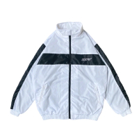 Zeys Jacket Tracktop Hand High Unisex Parasut Distro Putih - Hitam XXL Bordir Logo Cowok Pria Jaket 