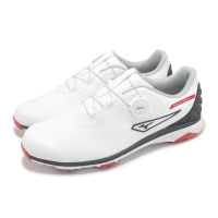 【MIZUNO 美津濃】高爾夫球鞋 Nexlite Ultrawide Boa 5E 男鞋 超寬楦 白黑 旋鈕 皮革 美津濃(51GQ2420-91)