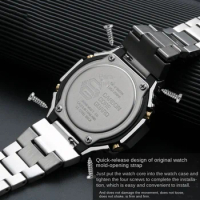 Watch Accessories For Casio G-SHOCK GA-2100 Stainless Steel Strap metal Case Bezel GA2100 GA2110 GA-B2100 Refitted men Watchband