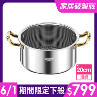 【廚藝寶】蜂巢式316不鏽鋼雙耳湯鍋20公分無蓋(湯鍋/雙耳鍋/不鏽鋼湯鍋)