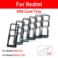 Sim Card Tray Reader Holder Adapter, Repair Spare Parts with Pin, For Xiaomi Redmi Note 12S, 12, 4G, 5G Sim Tray Repair Parts