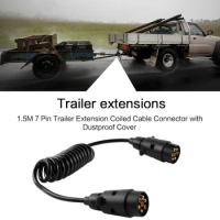 7 Pin Trailer Connector Electric Adapter Plug 2M Truck Extension Cable 12V Waterproof RV Plug Socket Adapter Caravan